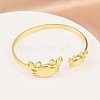 Marine Organism Brass Cuff Bangles for Women BJEW-D368-03C-G-2