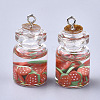 Glass Bottle Pendants GLAA-T001-04D-2