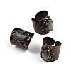 Brass with Natural Labradorite Cuff Rings RJEW-Z112-02R-01-4