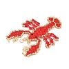 Beaded Crayfish Charms PALLOY-CJ00175-4