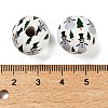 Christmas Printed Schima Wood European Beads WOOD-G024-02B-3