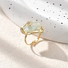 Heart Natural Green Aventurine Finger Rings STAS-Z112-10G-02-1