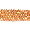 Electroplate Transparent Glass Beads Strands GLAA-H021-01B-FR06-2