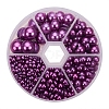 Medium Orchid Imitation Pearl Beads Assorted Mixed Sizes 4-12mm Flat Back Pearl Cabochons SACR-PH0001-47-1