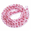 Frosted Spray Painted Glass Beads Strands X-GLAA-N035-03B-C04-2