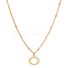1Pc Brass Chain & 304 Stainless Steel Letter Pendant Necklaces NJEW-LP0001-35O-G-1
