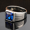 Fashionable 304 Stainless Steel Cubic Zirconia Finger Rings for Men FS-WGE7444-04-1