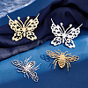 Unicraftale 4Pcs 4 Style Butterfly & Bee Brooches STAS-UN0034-84-3