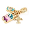 Rack Plating Brass Cubic Zirconia Summer European Dangle Charms KK-P287-01A-G-2