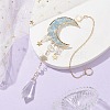 Alloy Cable Chains Moon Pendant Decorations HJEW-JM01841-01-2
