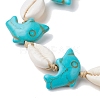 Natural Shell & Synthetic Turquoise Braided Bead Bracelets AJEW-AN00562-01-3