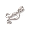 925 Sterling Silver Micro Pave Clear Cubic Zirconia Pendants STER-H117-01P-05-2
