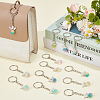 32Pcs 8 Colors Alloy & Imitation Pearl Acrylic Keychain KEYC-ME00006-5