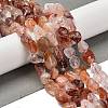 Natural Red Hematoid Quartz/Ferruginous Quartz Beads Strands G-P497-01E-54-2