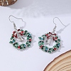 Christmas Wreath & Bell Alloy Rhinestone Pendant Necklaces & Dangle Earrings & Charm Bracelets & Brooch Sets WG06691-10-4