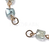 Square Faceted Glass Beaded Link Chain Bracelet Making AJEW-JB01150-52-2