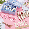 10Pcs DIY Mother's Day Unfinished Wood Word Love Pendants DIY-SP0006-79-4