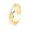 304 Stainless Steel Shell Wrap Open Cuff Rings RJEW-D002-29G-3