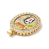 Brass Micro Pave Cubic Zirconia Pendants ZIRC-E006-03G-4