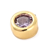 Rack Plating Flat Round Brass Micro Pave Cubic Zirconia Cabochons KK-F874-03G-09-2