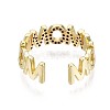 Brass Micro Pave Clear Cubic Zirconia Cuff Rings RJEW-S044-109-NF-4