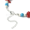 Synthetic Coral & Turquoise & Magnesite Chips Beaded Bracelets for Women BJEW-TA00374-4