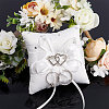 Tribute Silk Wedding Ring Pillow with Polyester Ribbon and Alloy Heart DIY-WH0325-48A-7