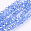 Electroplate Glass Beads Strands X-GR8MMY-74AB-1