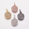 Brass Cubic Zirconia Charms KK-P134-25-1