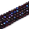 AB Color Plated Natural Garnet Beads Strands G-T144-B07-01-1