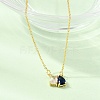 Brass Pave Cubic Zirconia Rectangle & Teardrop Pendant Cable Chain Necklaces KK-CBAB173-05G-02-3