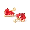 Brass Micro Pave Cubic Zirconia Charms KK-L208-03G-01-3