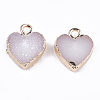 Electroplate Druzy Resin Pendants RESI-S366-01H-2