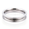 201 Stainless Steel Grooved Finger Ring Settings STAS-WH0039-11A-P-1