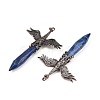 Dyed Natural Lapis Lazuli Faceted Pointed Bullet Shaped Big Pendants G-T145-01R-05-3