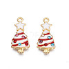 Rack Plating Alloy Enamel Pendants ENAM-N055-148C-2