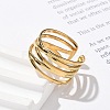 304 Stainless Steel Multilayer Open Cuff Rings RJEW-Z077-01G-04-3