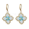 3 Pairs Handmade Glass Seed Beads Flower Leverback Earrings EJEW-MZ00578-3
