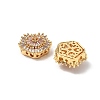 Brass Micro Pave Cubic Zirconia Beads KK-A259-11G-02-2