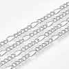Brass Coated Iron Figaro Chain Necklace Making MAK-T006-03P-2