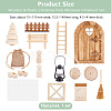 Wooden & Plastic Christmas Patio Miniature Ornament Set DIY-WH0021-62-2