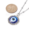 Evil Eye Resin Alloy Pendants Necklaces NJEW-JN04544-4
