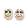 Brass Micro Pave Cubic Zirconia Beads KK-M241-01P-2