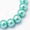 Baking Paint Pearlized Glass Pearl Round Bead Strands X-HY-Q330-8mm-65-2