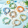 2 Bags Summer Beach Glass Seed Beaded & Natural Shell & Alloy Starfish Charm Anklet Sets AJEW-TA0003-69C-8