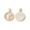 Rack Plating Brass Shell Pendants KK-D087-25G-01-1