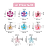 40Pcs 8 Style Plastic Beads KY-DC0001-12-2
