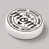 Flat Round with Word Food Grade Eco-Friendly Printed Silicone Focal Beads LS-SIL-SZC0008-07F-2