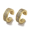 Rack Plating Brass Micro Pave Cubic Zirconia Cuff Earrings EJEW-R162-45G-1