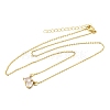Brass Pave Cubic Zirconia Rectangle & Teardrop Pendant Cable Chain Necklaces KK-CBAB173-05G-12-4